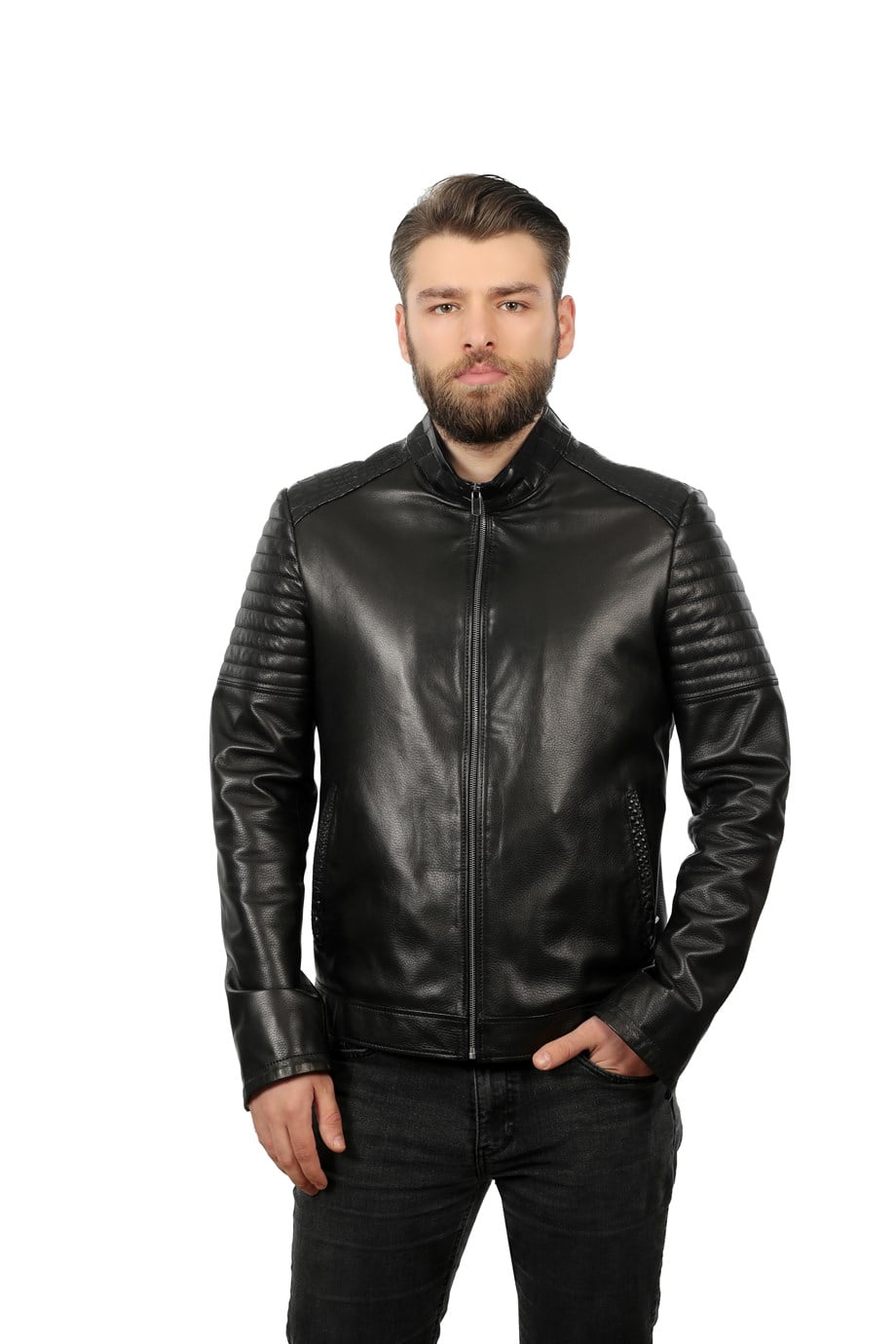 Erkek Gerçek Deri Spor Luxury Mont  Siyah K-740-18160 FA1