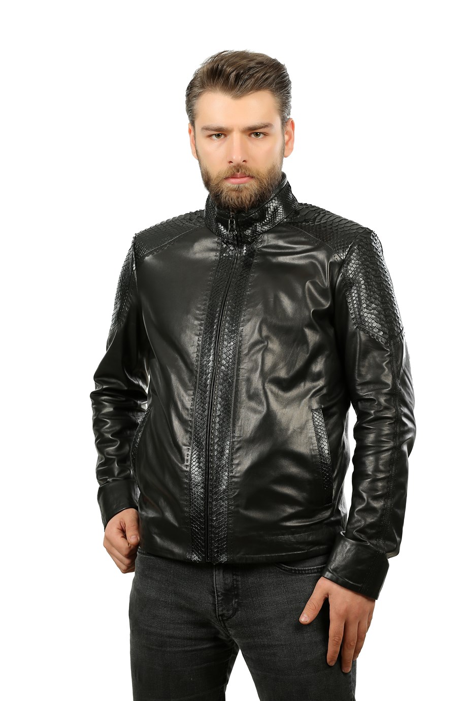 Erkek Gerçek Deri Spor Luxury Mont  Siyah K-1365-19409 FA1