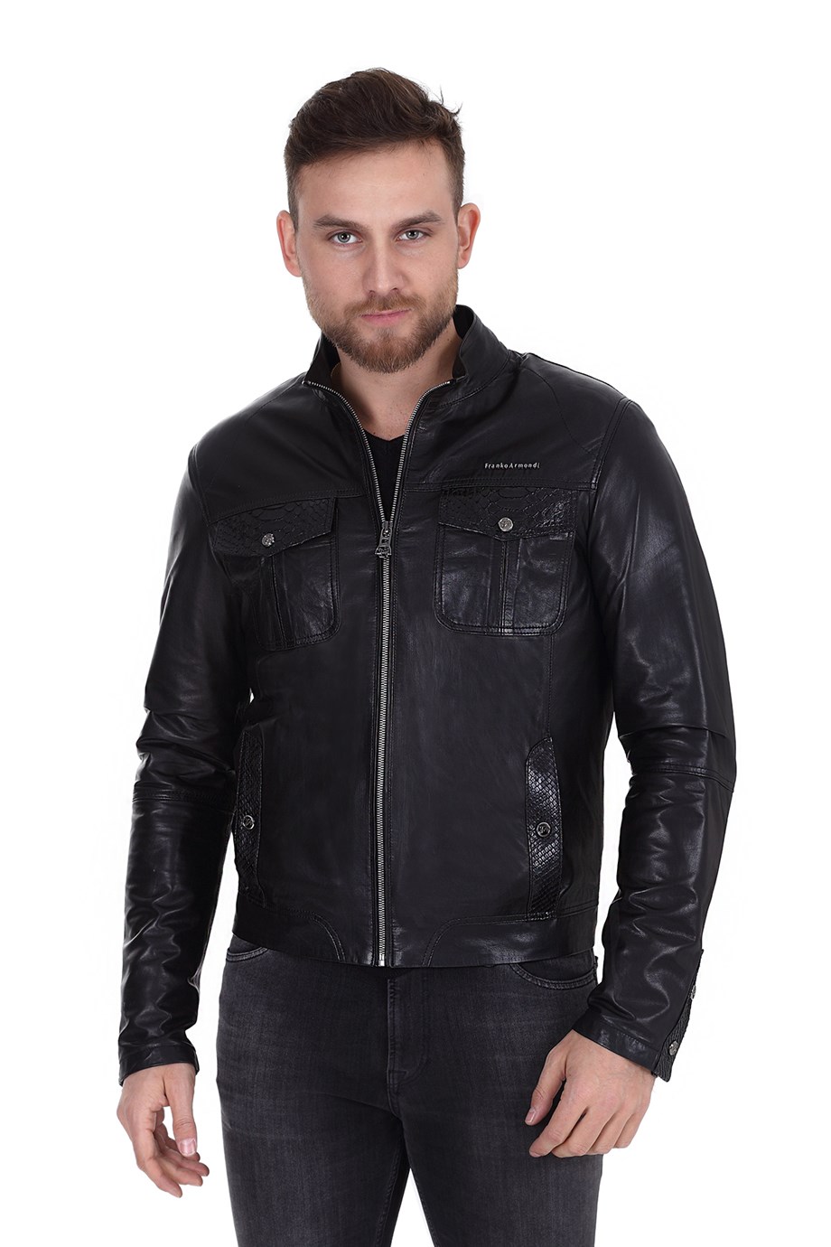 Erkek Gerçek Deri Spor Luxury Mont  Siyah K-258-19109 FA1