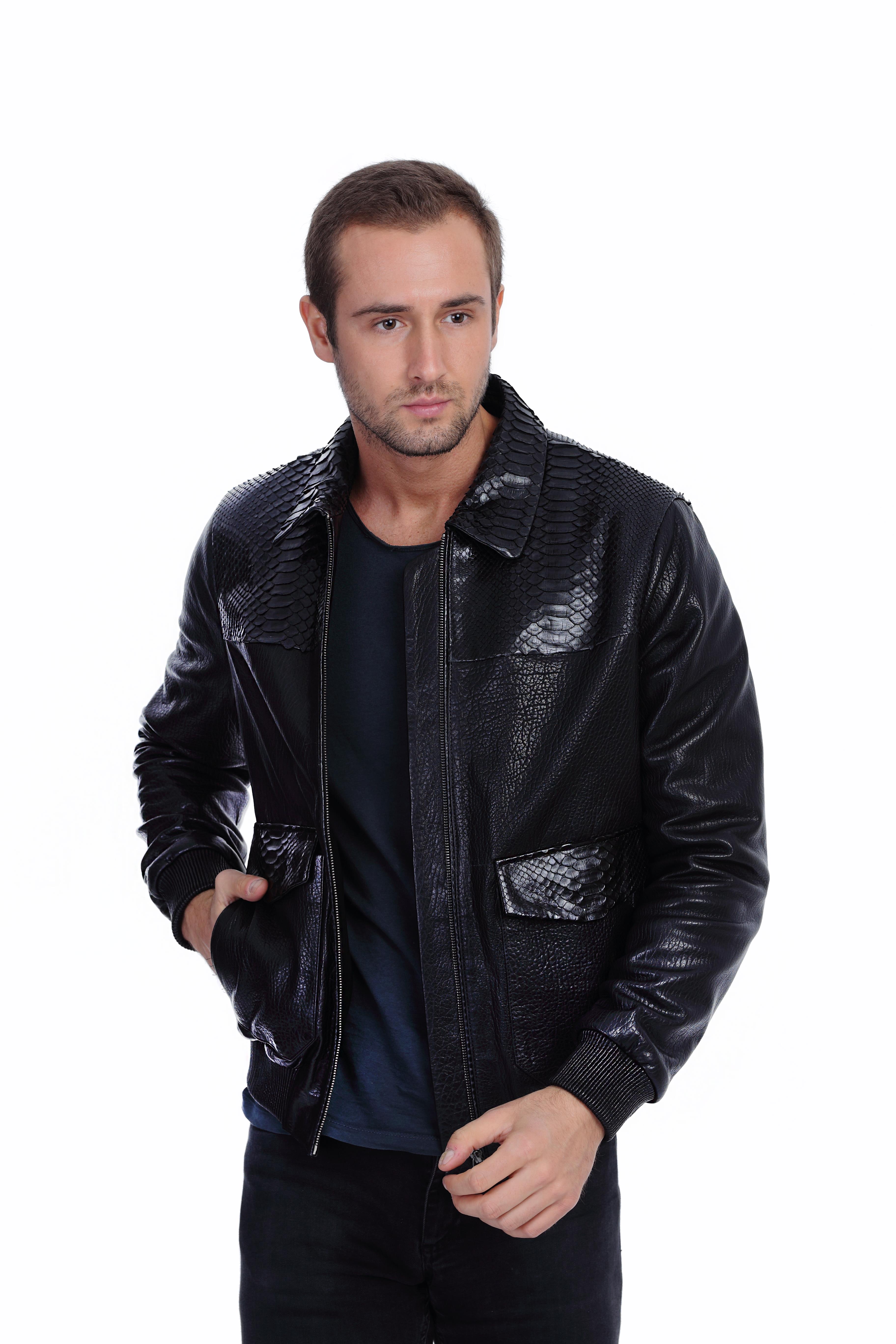 Erkek Gerçek Deri  Spor Luxury Mont Beli Lastikli  Siyah KLJ-1453-19683 FA2