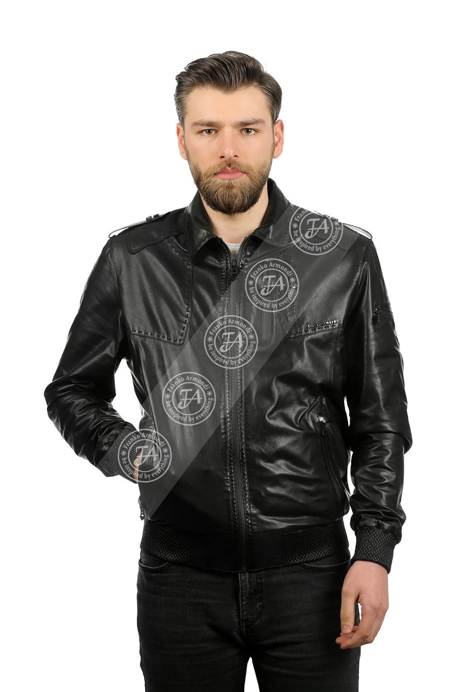 Erkek Gerçek Deri Spor Luxury Mont Beli Lastikli Piton Siyah K-1230-19145
