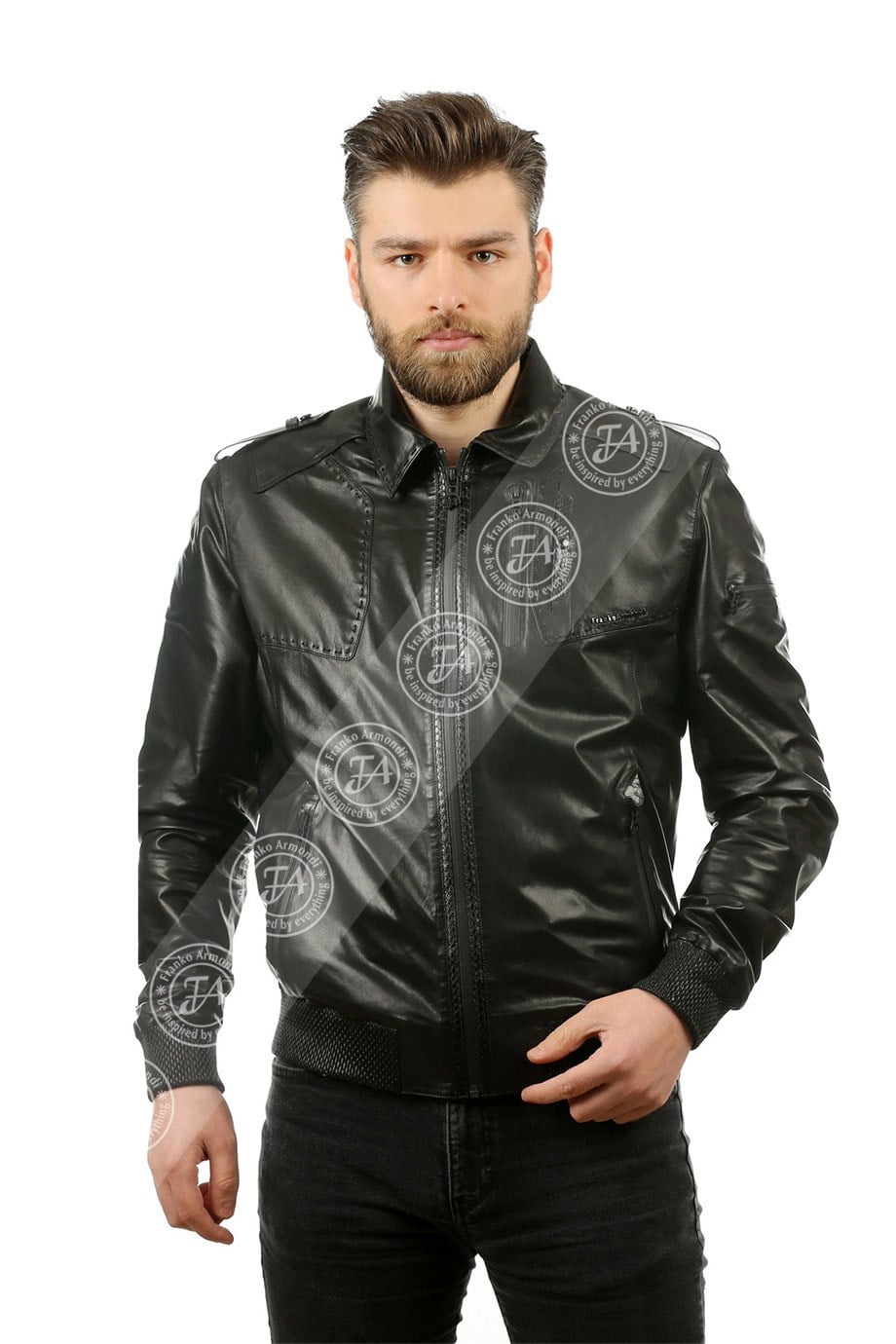 Erkek Gerçek Deri Spor Luxury Mont Beli Lastikli Piton Siyah K-1230-19118