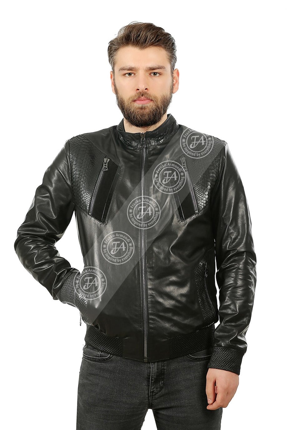 Erkek Gerçek Deri Spor Luxury Mont Beli Lastikli Piton Süet Siyah YK-1381-19464