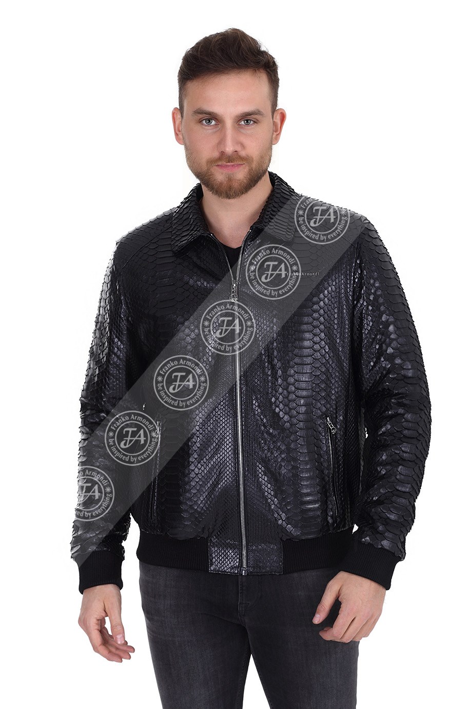 Erkek Gerçek Deri Spor Luxury Mont Beli Lastikli  Kopmle Piton Siyah  K-873-19387