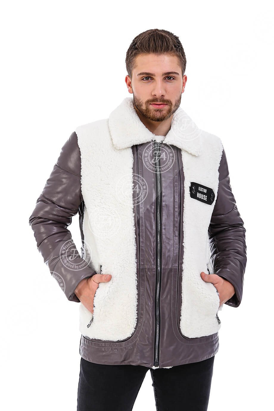 Erkek Gerçek Deri Spor Luxury Mont Gri K-1590-20061 FA5