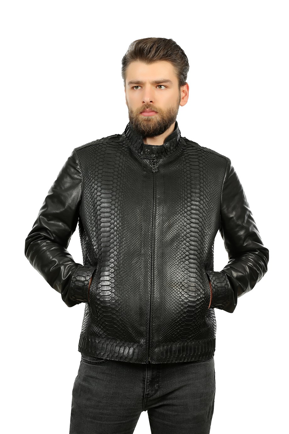 Erkek Gerçek Deri Spor Luxury Mont Komple  Siyah K-1385-19456 FA1