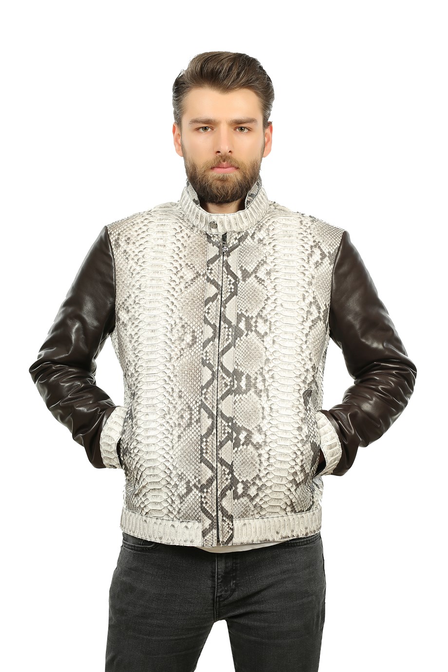 Erkek Gerçek Deri Spor Luxury Mont Komple  Naturel Kahve K-1385-19502 FA1