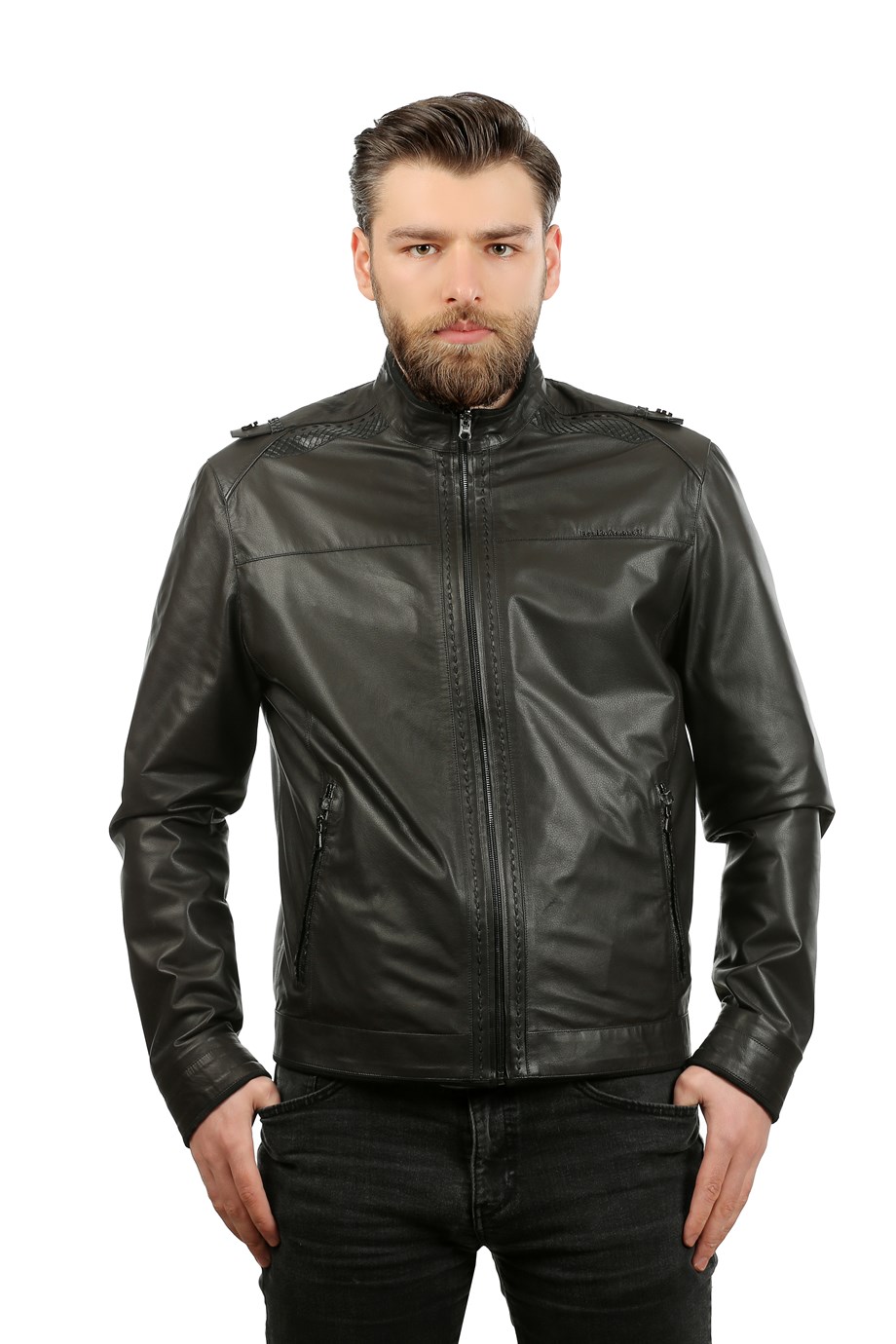 Erkek Gerçek Deri Spor Luxury Mont lu Kahverengi K-1129-19113 FA1