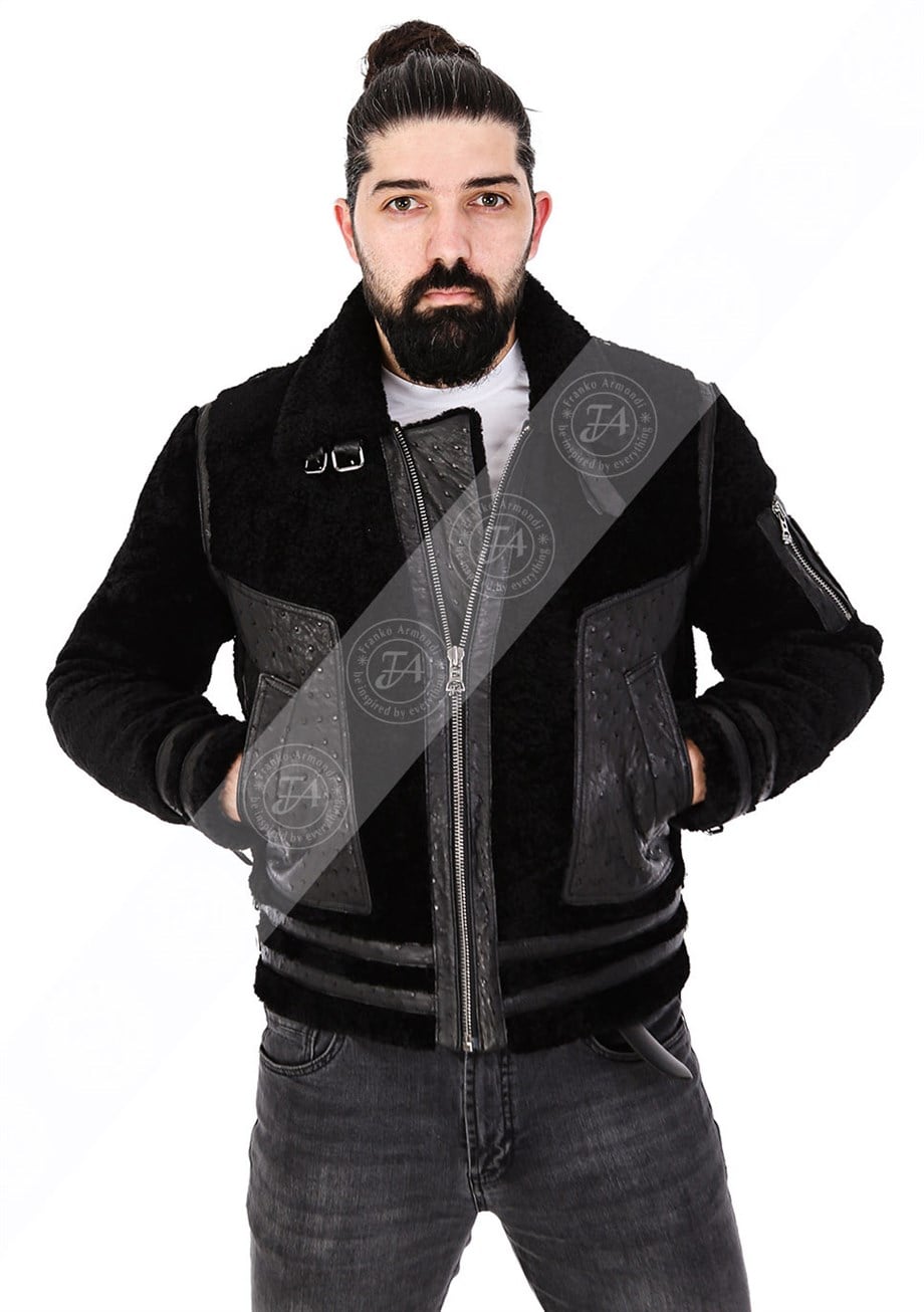Erkek Gerçek Deri Spor Luxury Mont Siyah K-1131-18829 FA6