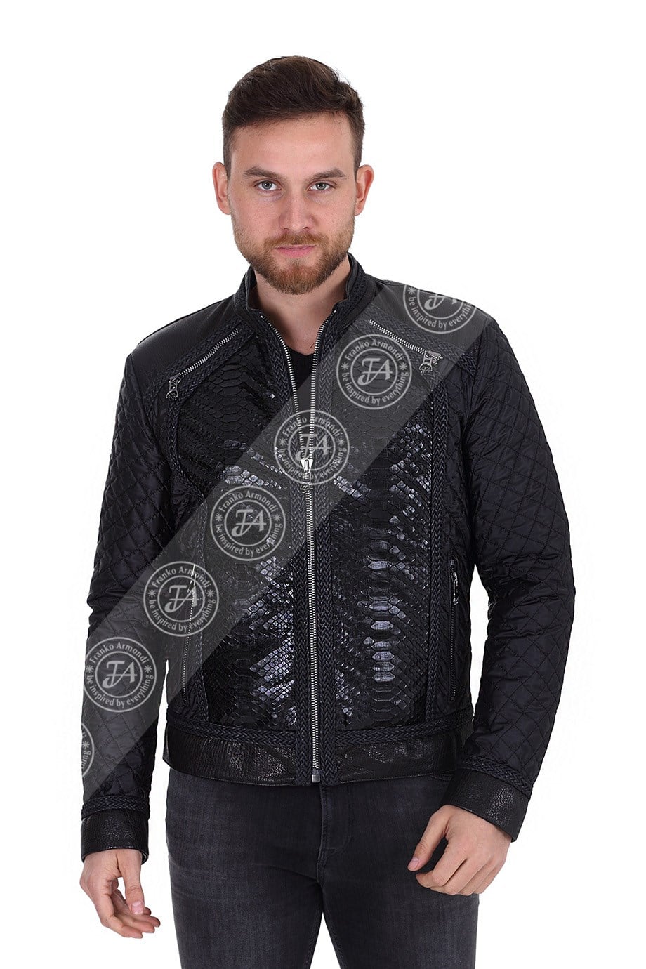 Erkek Gerçek Deri Spor Luxury Mont Su Geçirmez Piton Siyah YK-1416-19537