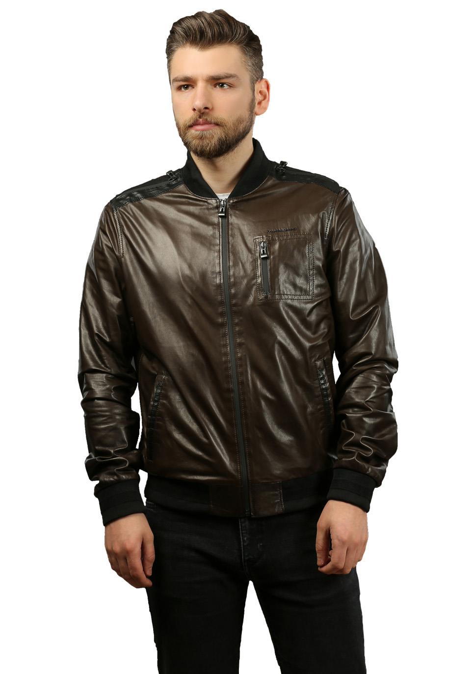 Erkek Gerçek Deri Spor Mont Beli Lastikli Haki K-1084-18951 FA2