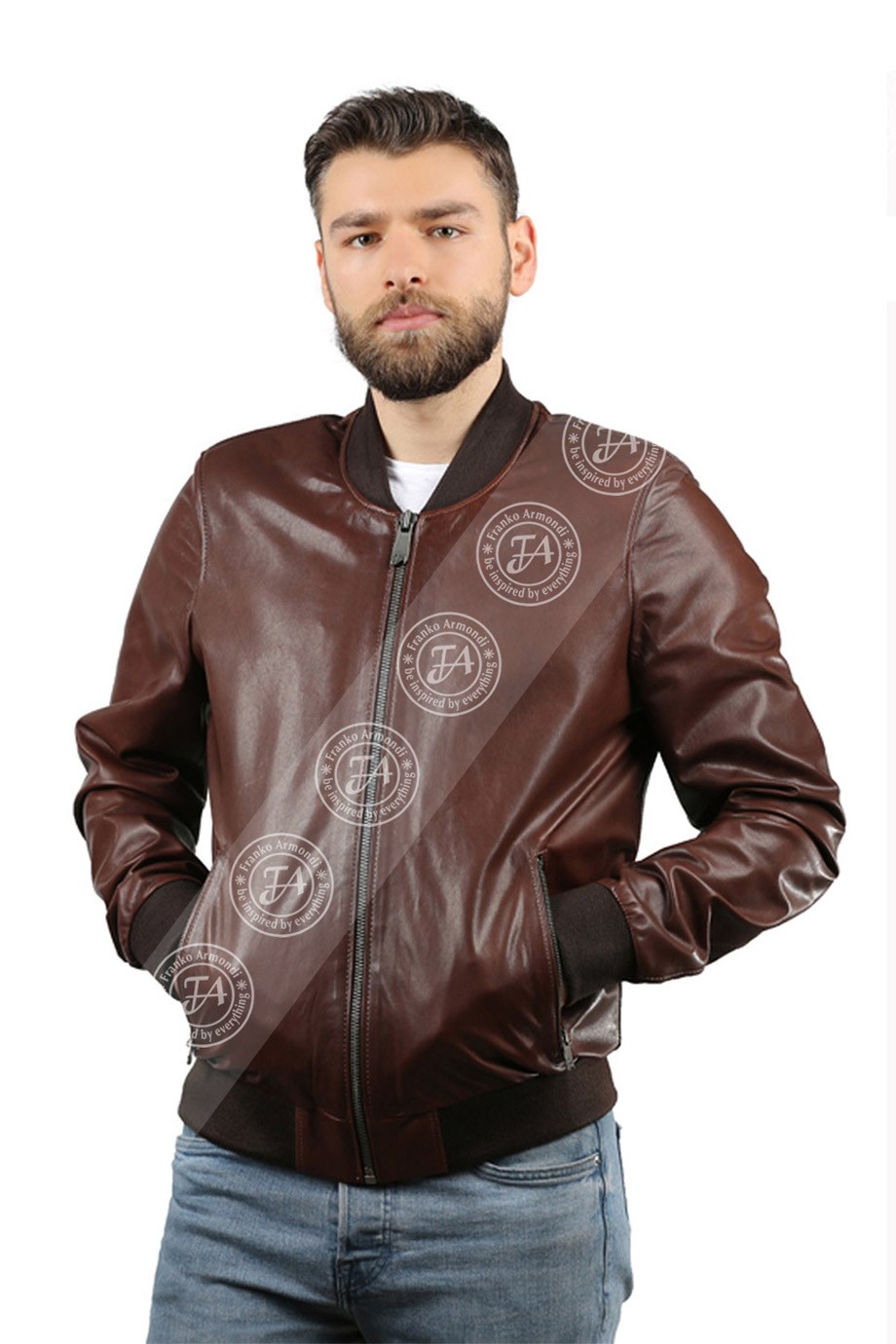 Men's Genuine Leather Classic Blazer Black BLZ-414-16652
