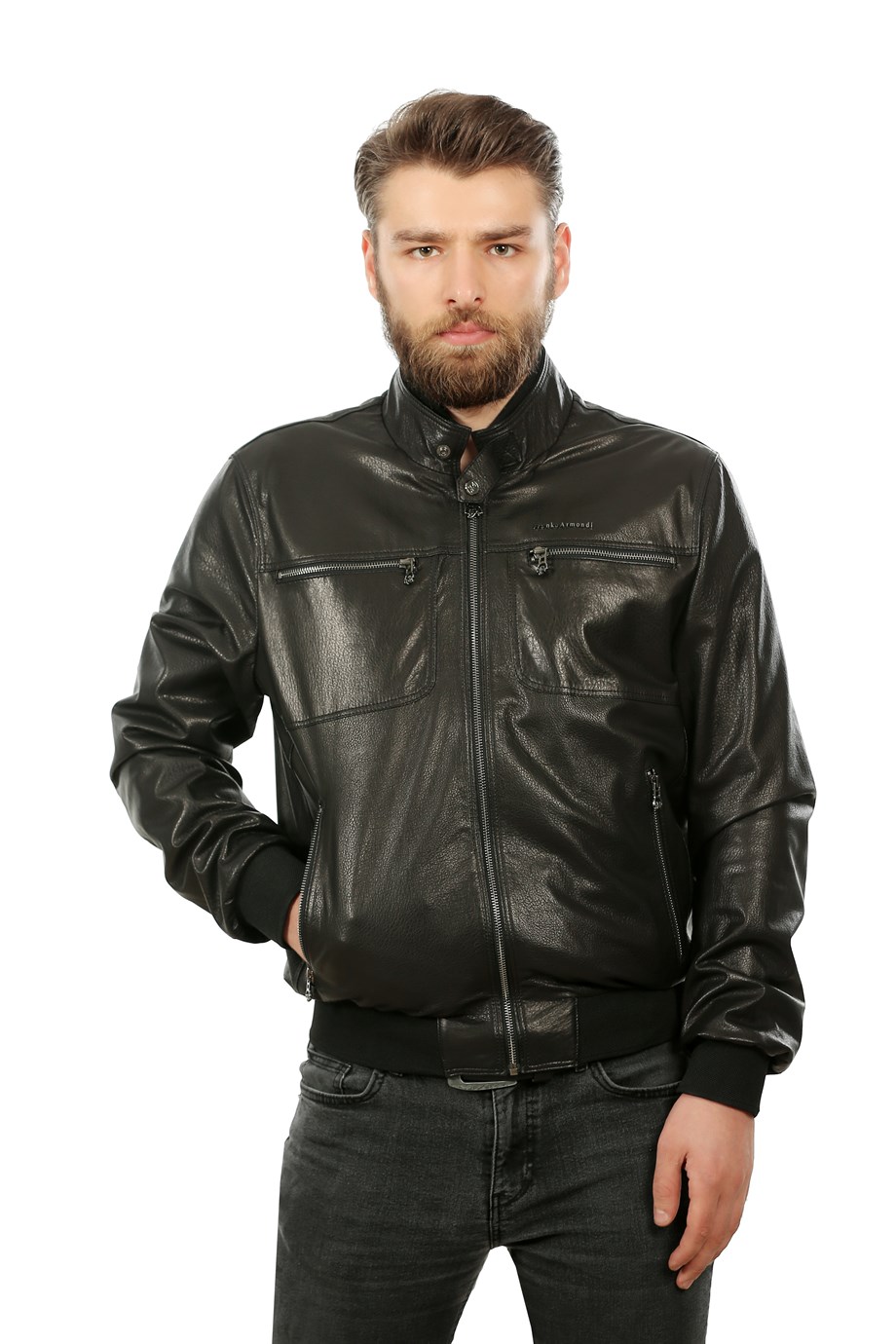 Erkek Gerçek Deri Spor Mont Beli Lastikli Neda Siyah KLJ-1293-19293 FA1