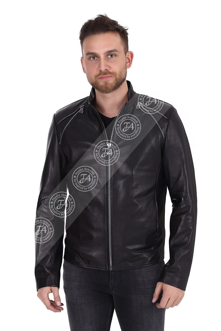 Erkek Gerçek Deri Spor Mont Piton Siyah K-1375-19531