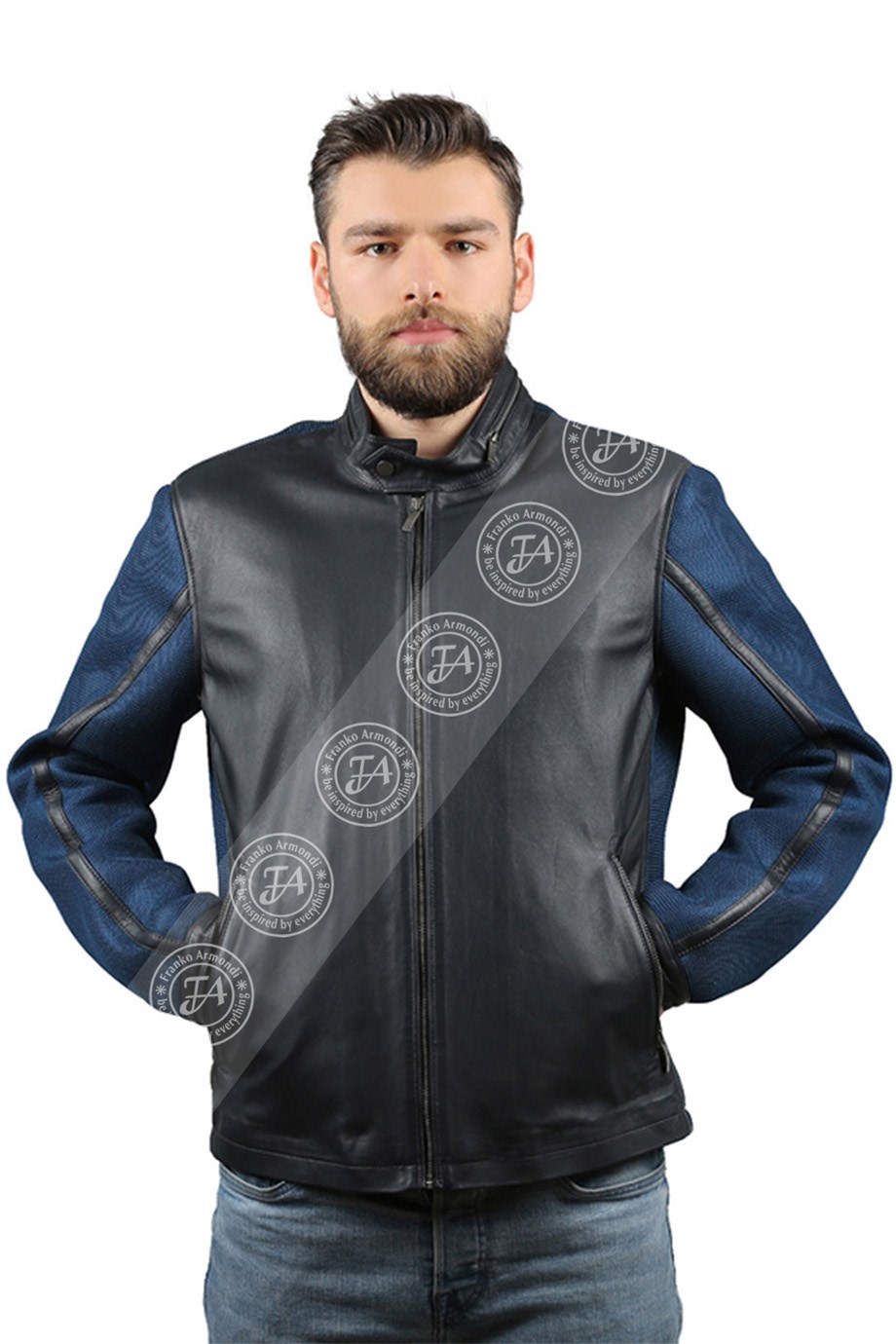 Men's Genuine Leather Sports Coat Scuba Hazelnut Brown K-734-17529