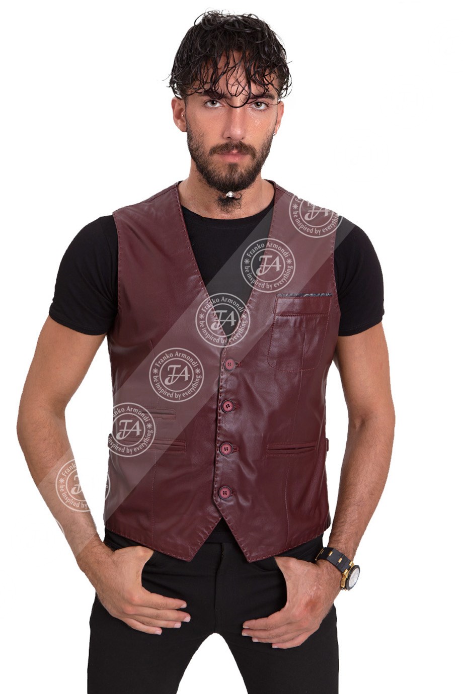 Erkek Gerçek Deri Spor Mont Siyah YLK-647-17412 FA2