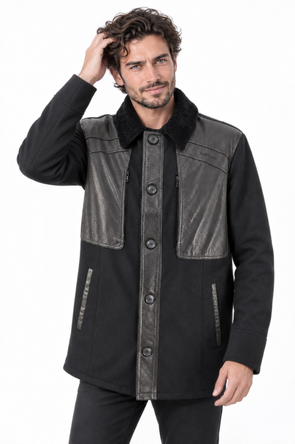 Erkek kaban kpişonlu deri detaylı .Code:23933