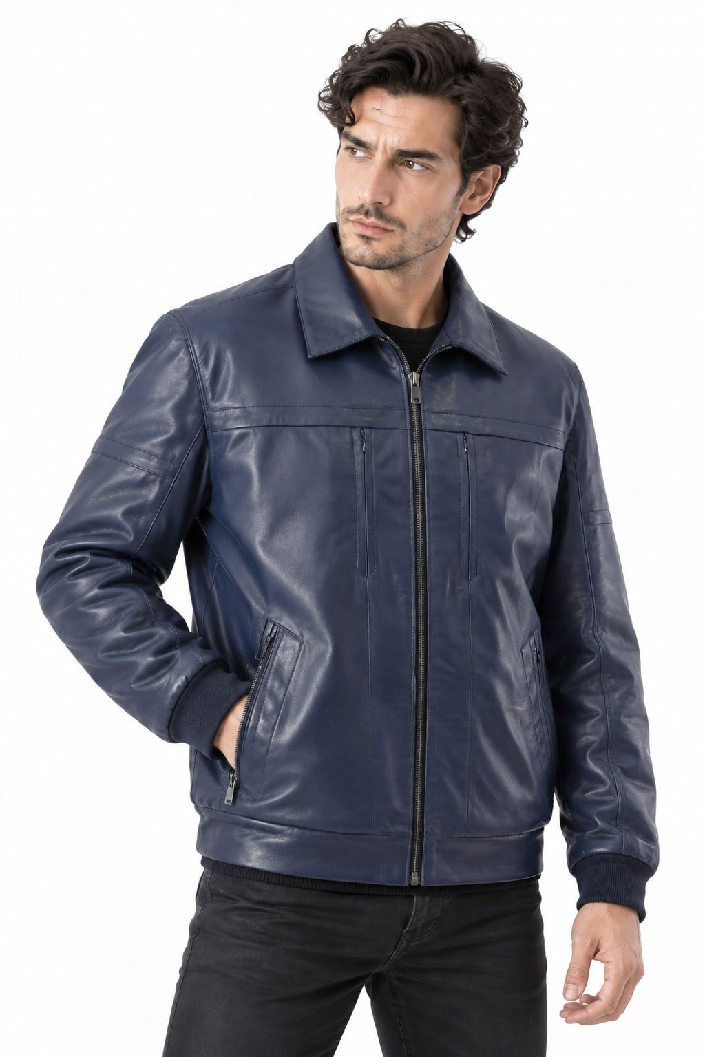 Erkek spor deri ceket fermuarlı.Code:24375