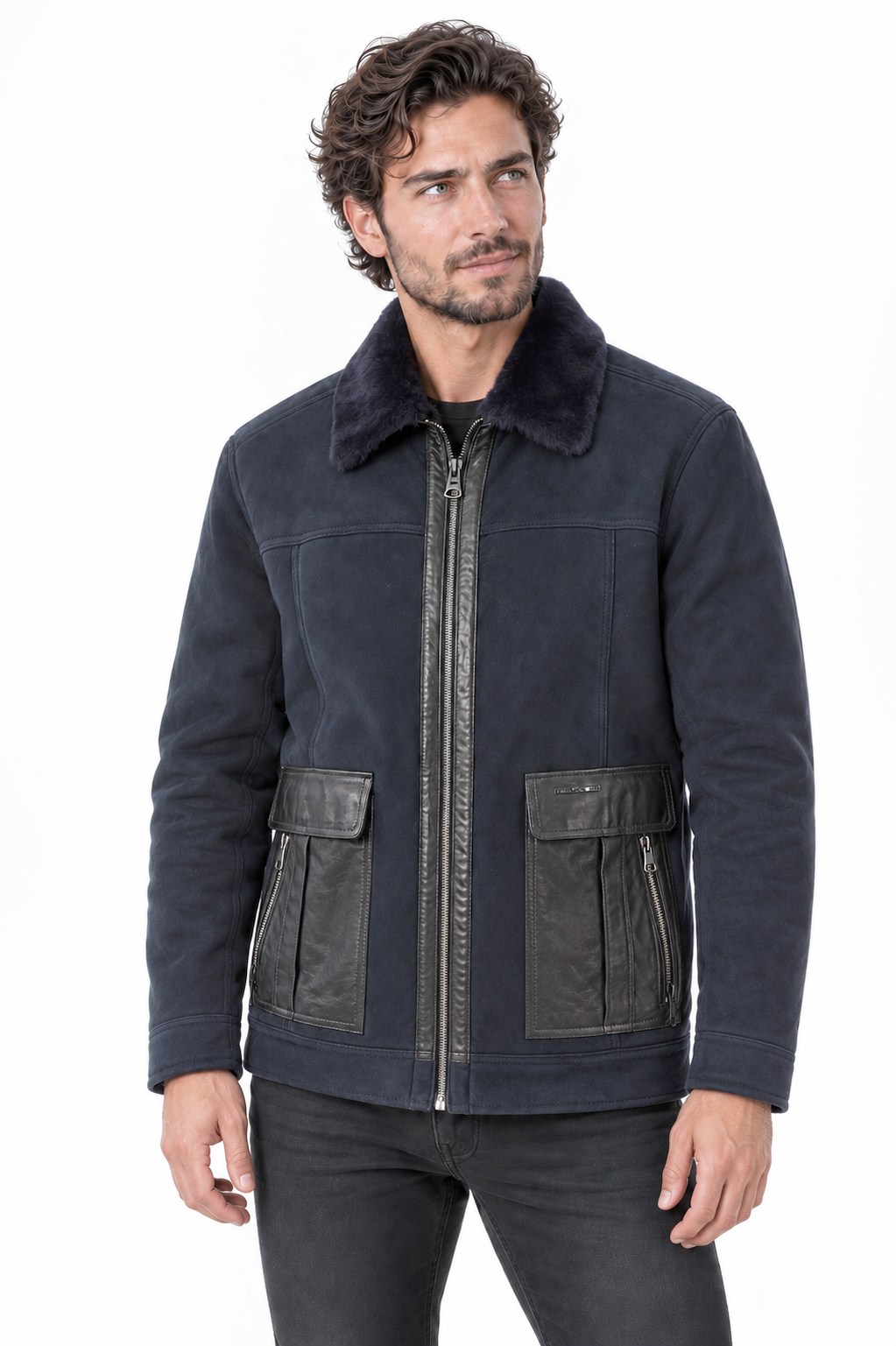 ERkek süet deri mont kürk yakalı.Code:23939
