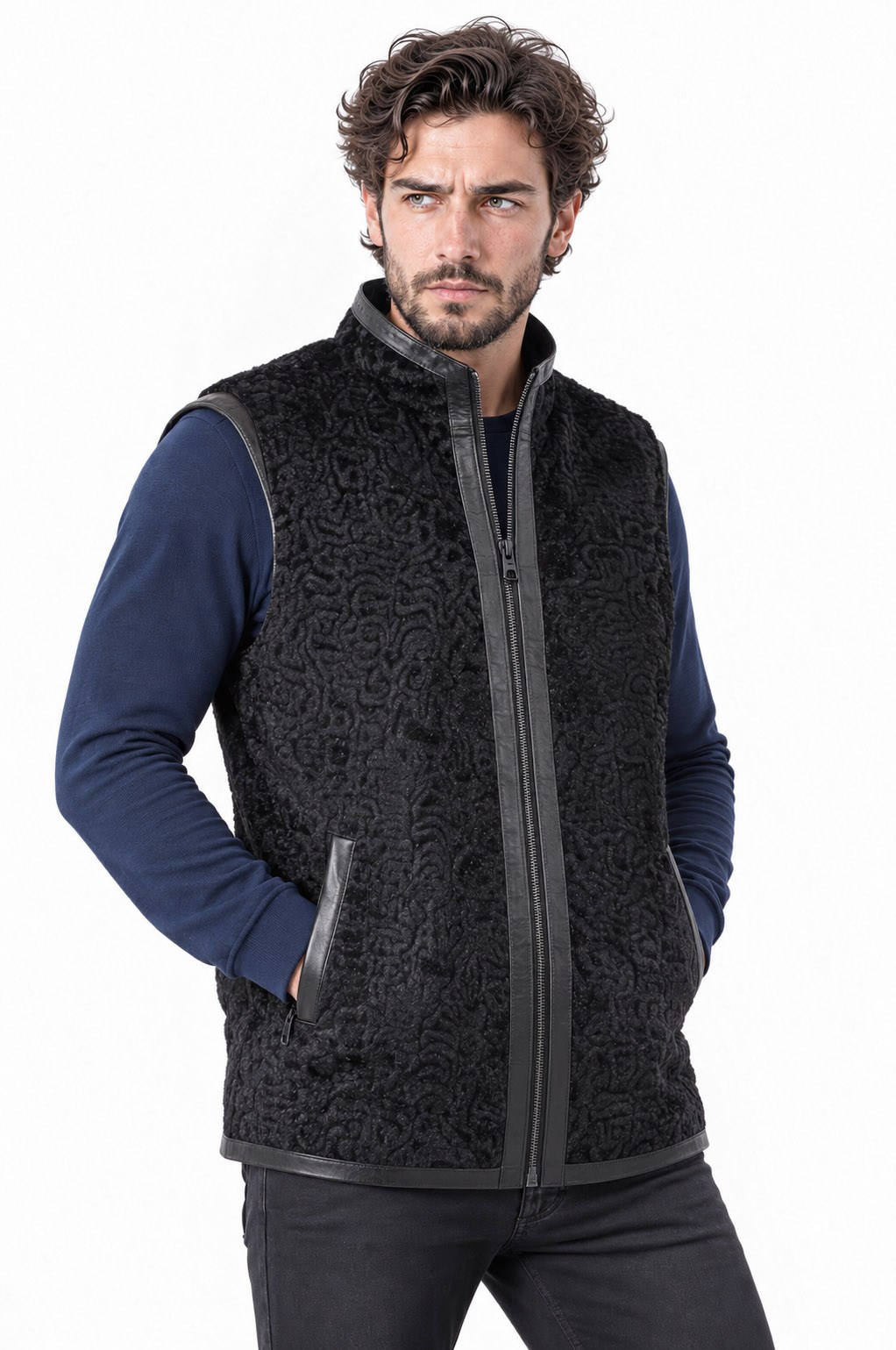 ERkek yelek deri detaylı spor.Code:23922
