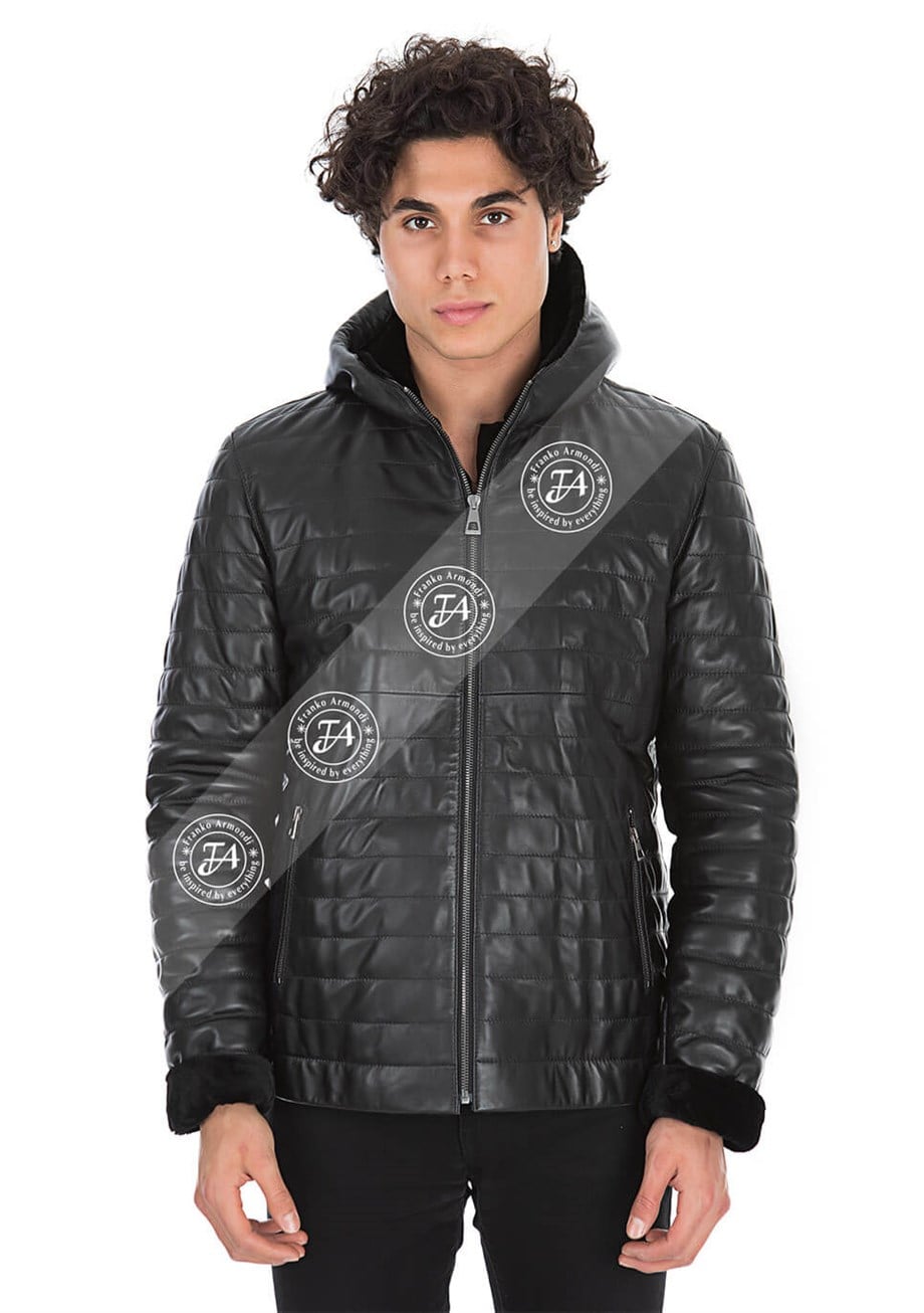 Franko Armondi ERKEK GERÇEK SİYAH DERİ CEKET  ONL-K-348 - 20670  FA9