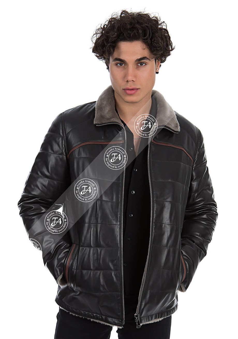 Franko Armondi ERKEK GERÇEK SİYAH DERİ CEKET  ONL-KAP-647 - 20641 FA9