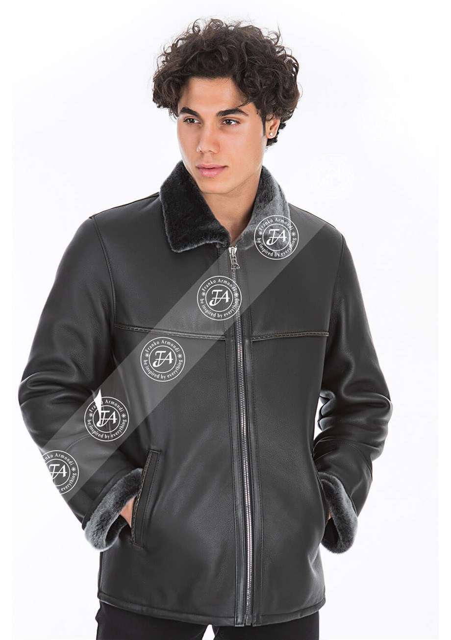 Franko Armondi ERKEK GERÇEK SİYAH DERİ CEKET  ONL-CF-1610 - 20666  FA9
