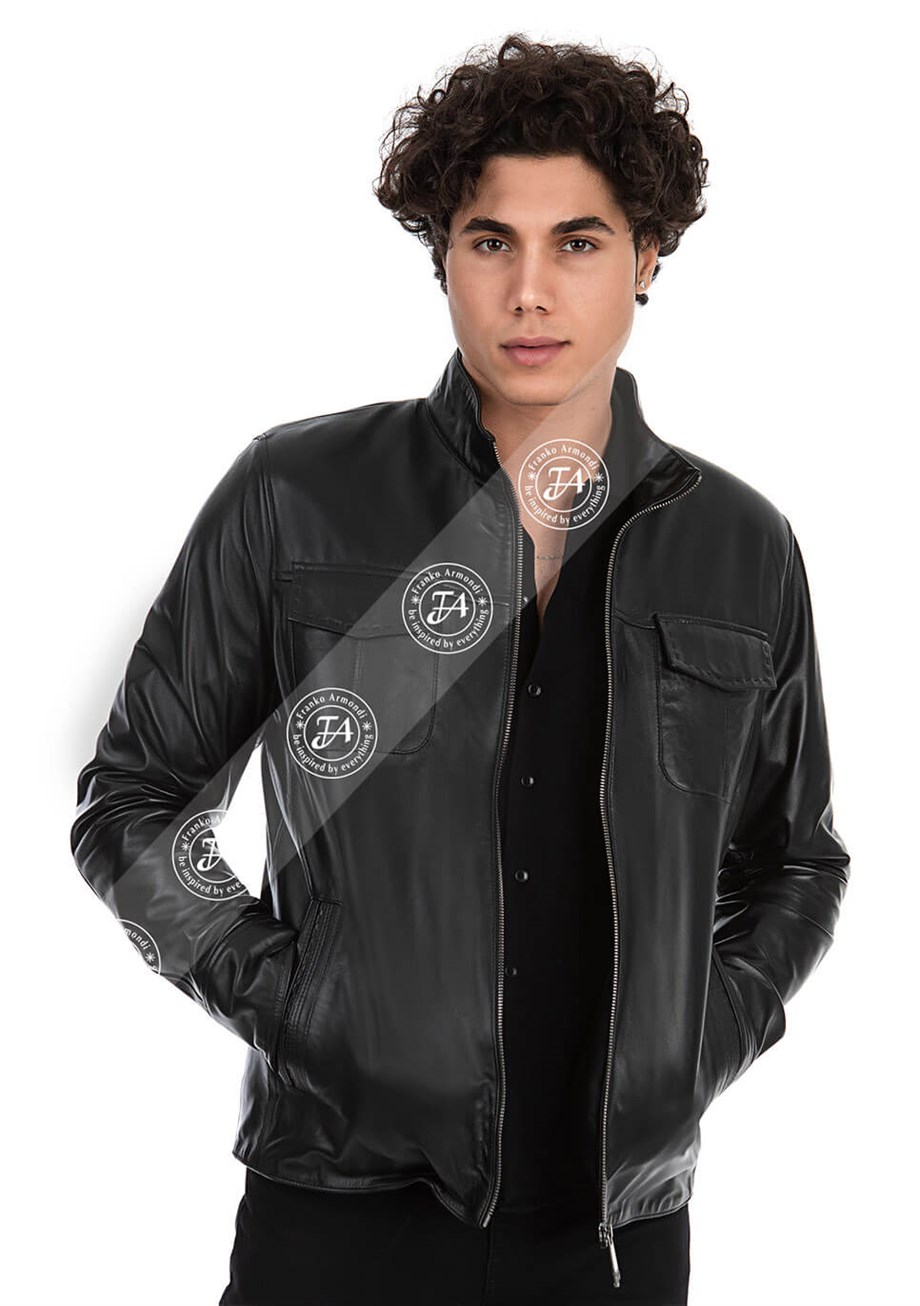 Franko Armondi ERKEK GERÇEK SİYAH DERİ CEKET ONL-ER-378 - 20650 FA9