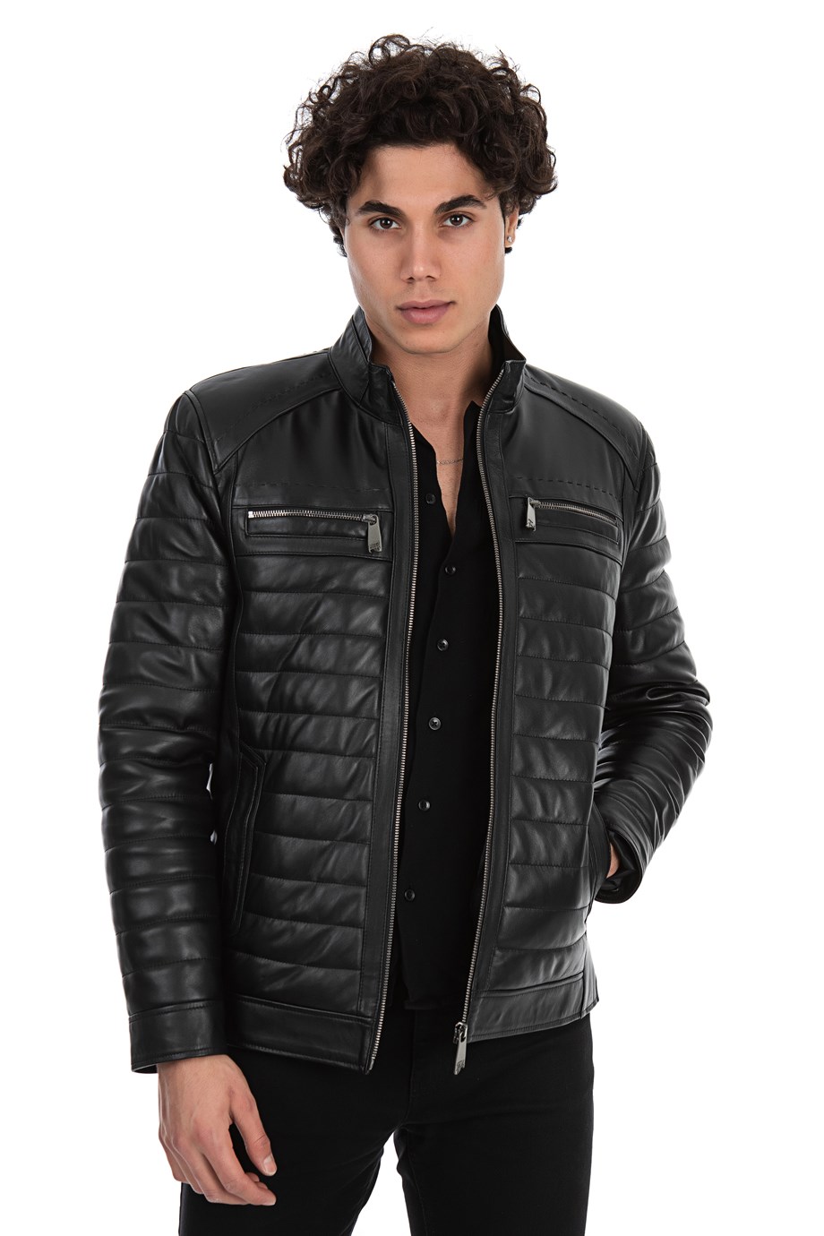 Franko Armondi ERKEK GERÇEK SİYAH DERİ CEKET PZR-K-599 - 20655 FA9