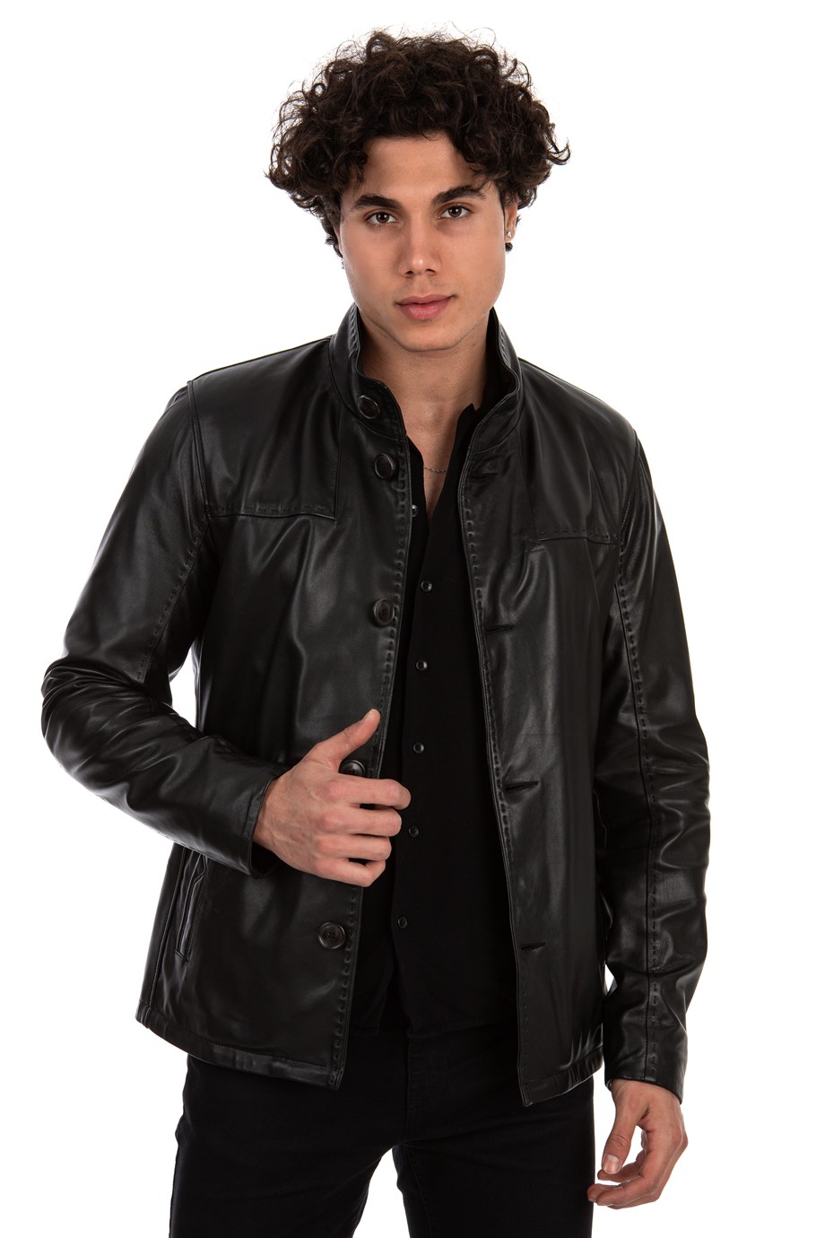 Franko Armondi ERKEK GERÇEK SİYAH DERİ CEKET  PZR-K-697 - 20648 FA9