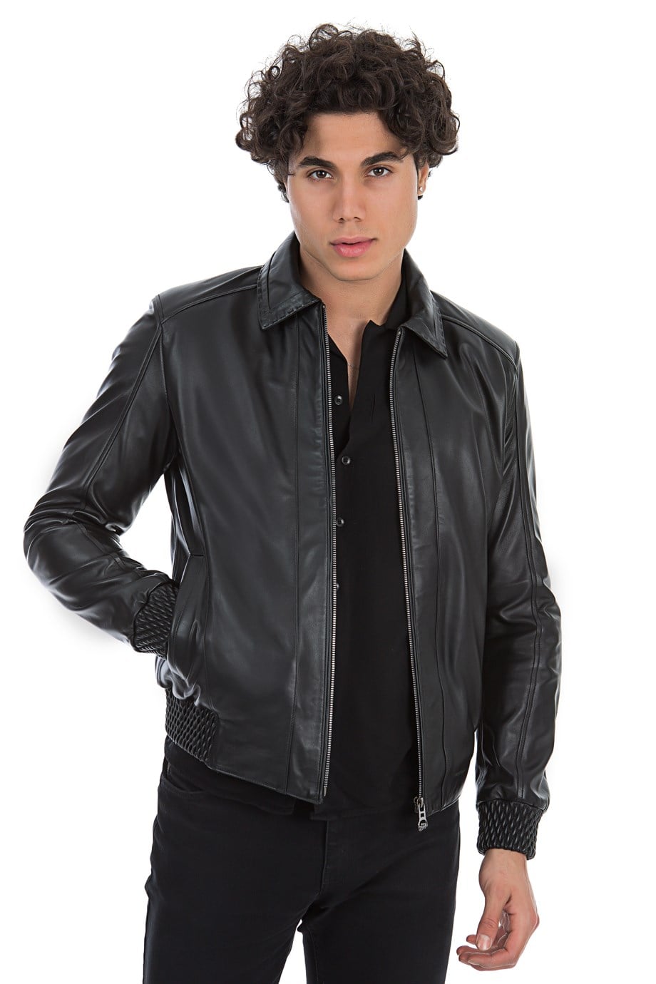 Franko Armondi ERKEK GERÇEK SİYAH DERİ CEKET PZR-K-909 - 20659 FA9