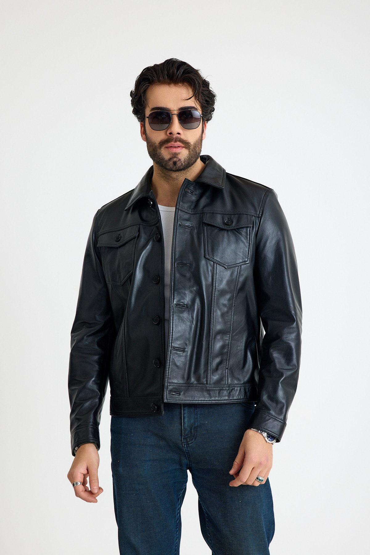 Jean Model Reguler Erkek Deri̇ Ceket – E20-K-899-Y