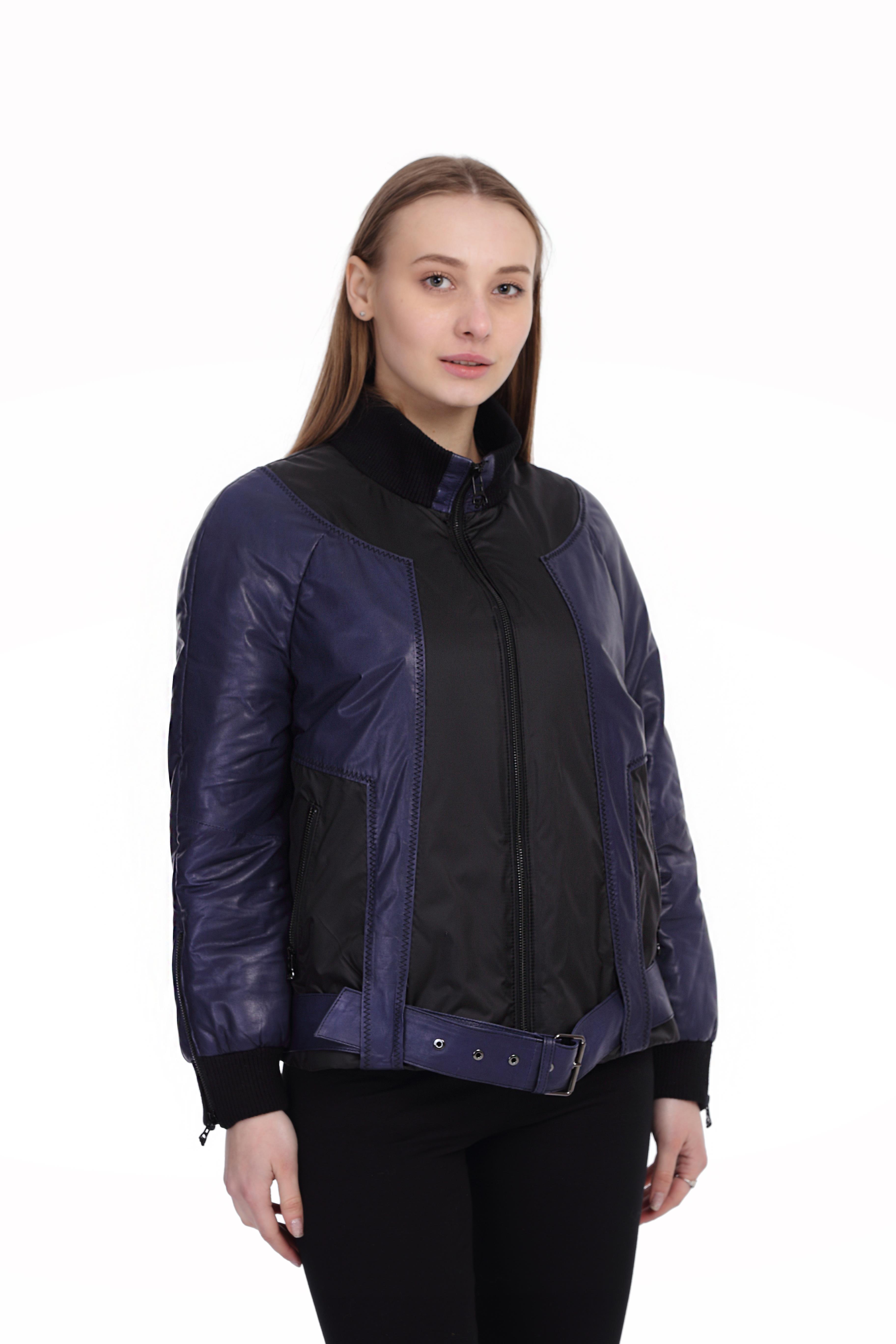 Kadın Gerçek Deri Spor Ceket Oversize Su geçirmez Kumaş  Siyah-Parliament BK-1547A-19711 FA2