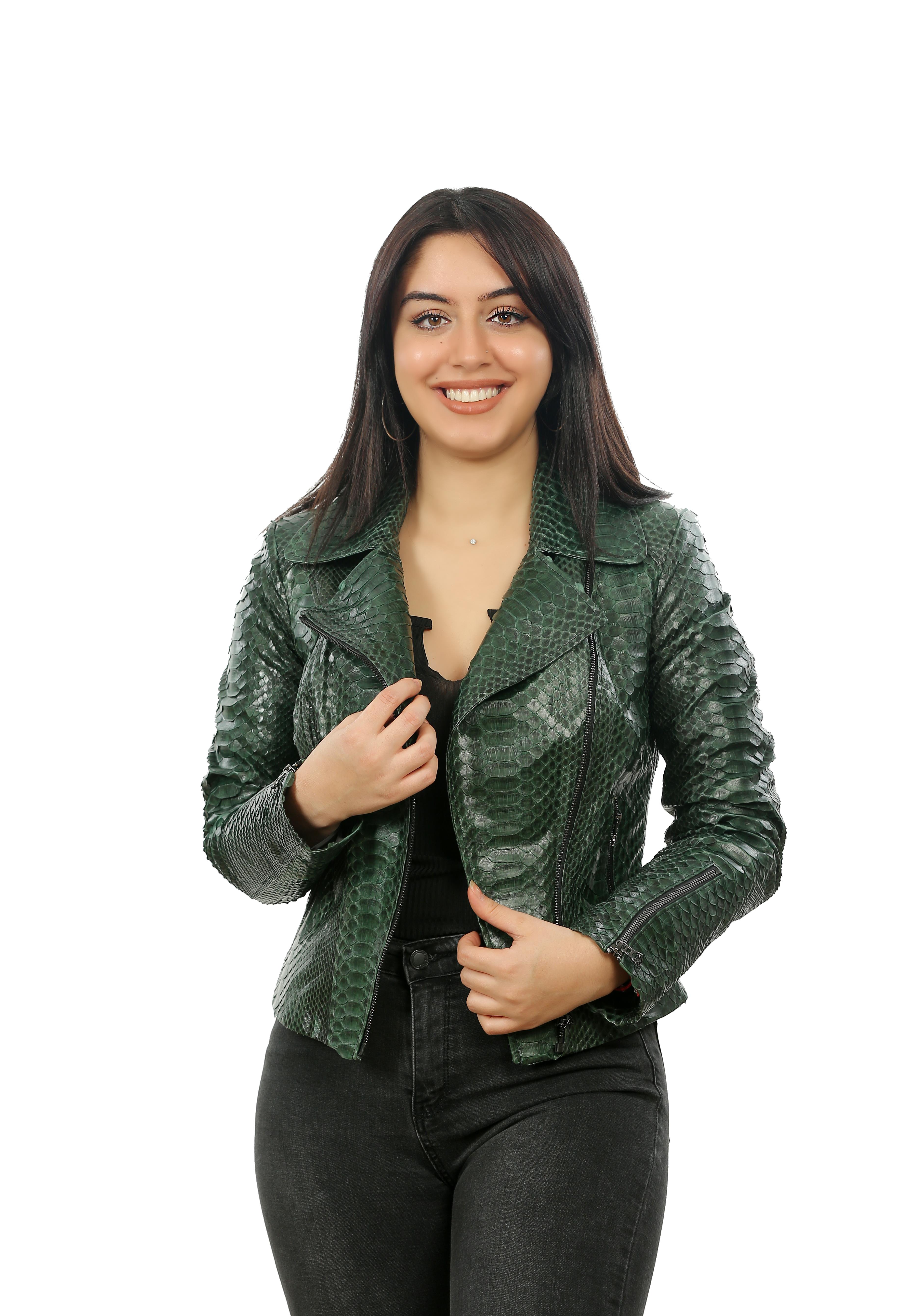 Kadın Gerçek Deri Spor Luxury Mont Kopmle  Yeşil BK-1149-19379 FA2