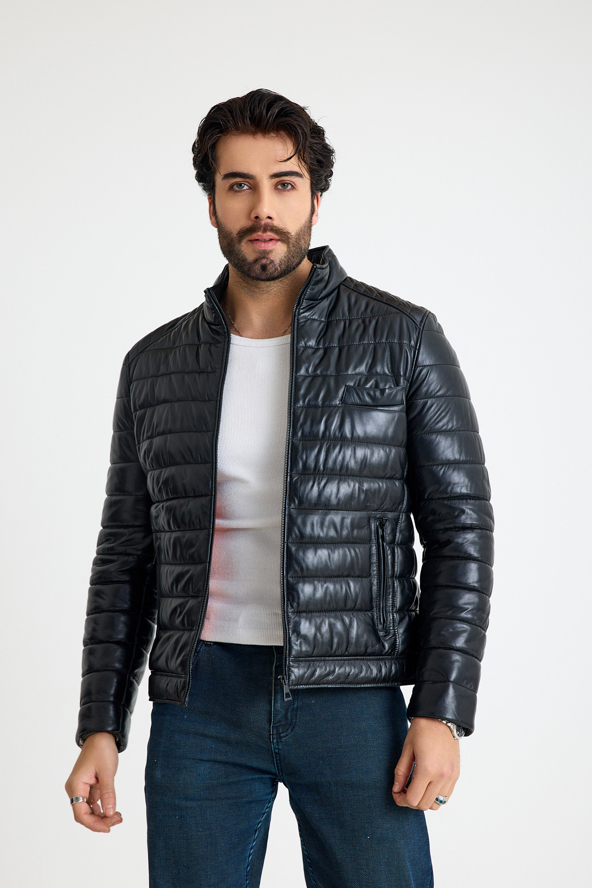 Klasik Erkek Deri̇ Ceket – E68-KHS-01-2765-23919