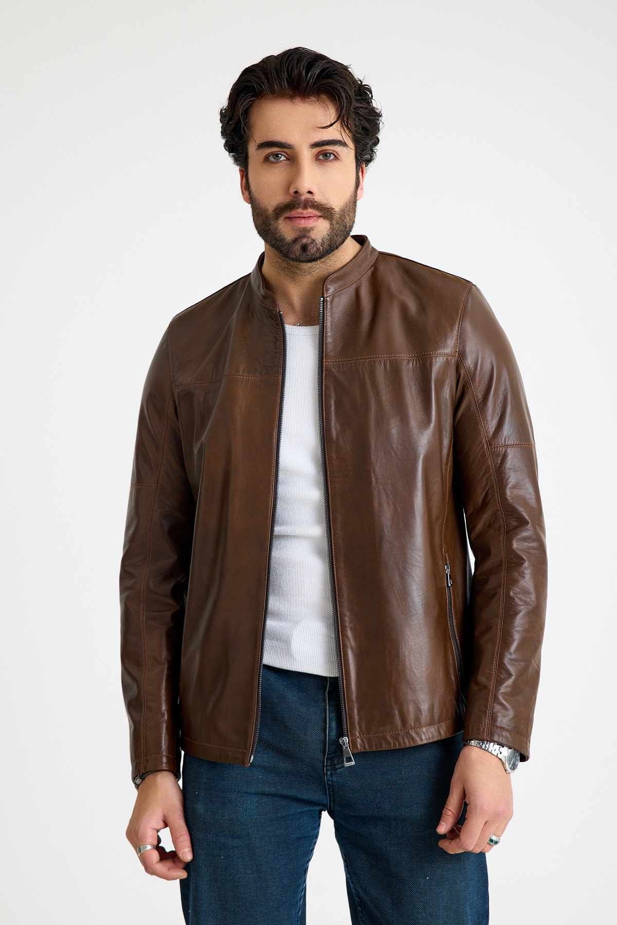 Klasik Reguler Erkek Deri̇ Ceket  – E21-K-347-19876