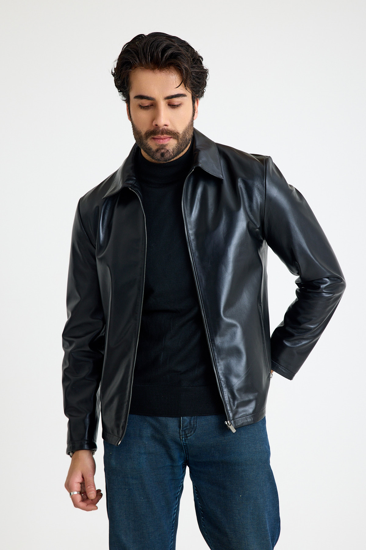 Klasik Reguler Erkek Deri̇ Ceket – E35-KD-K-16