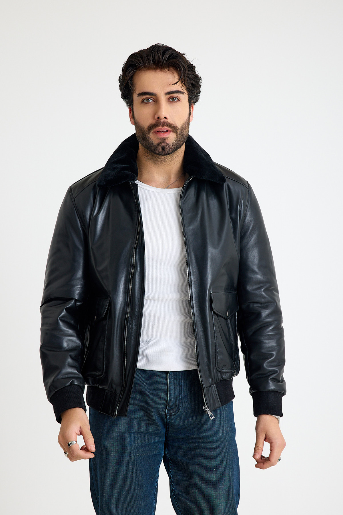 Pi̇lot Model Erkek Deri̇ Ceket – E71-KLJ-2071