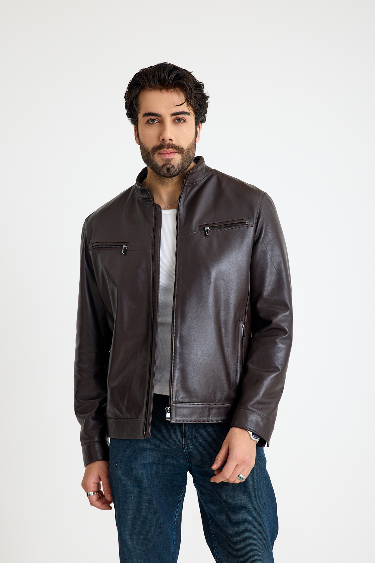 Regular Erkek Deri̇ Ceket – E8-K-2911