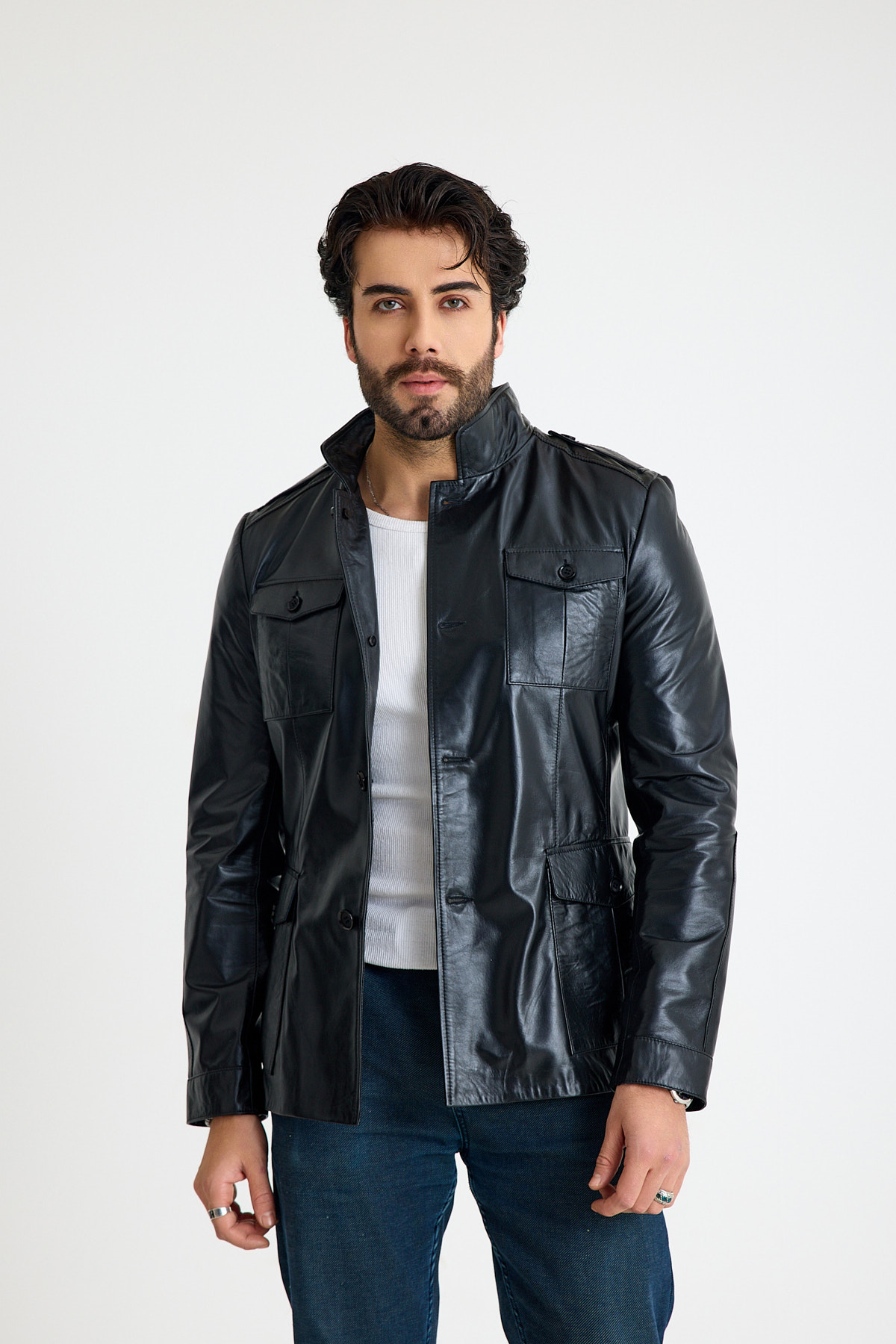 Regular Uzun Erkek Deri̇ Kaban – E17-K-757-4-CEP-18514