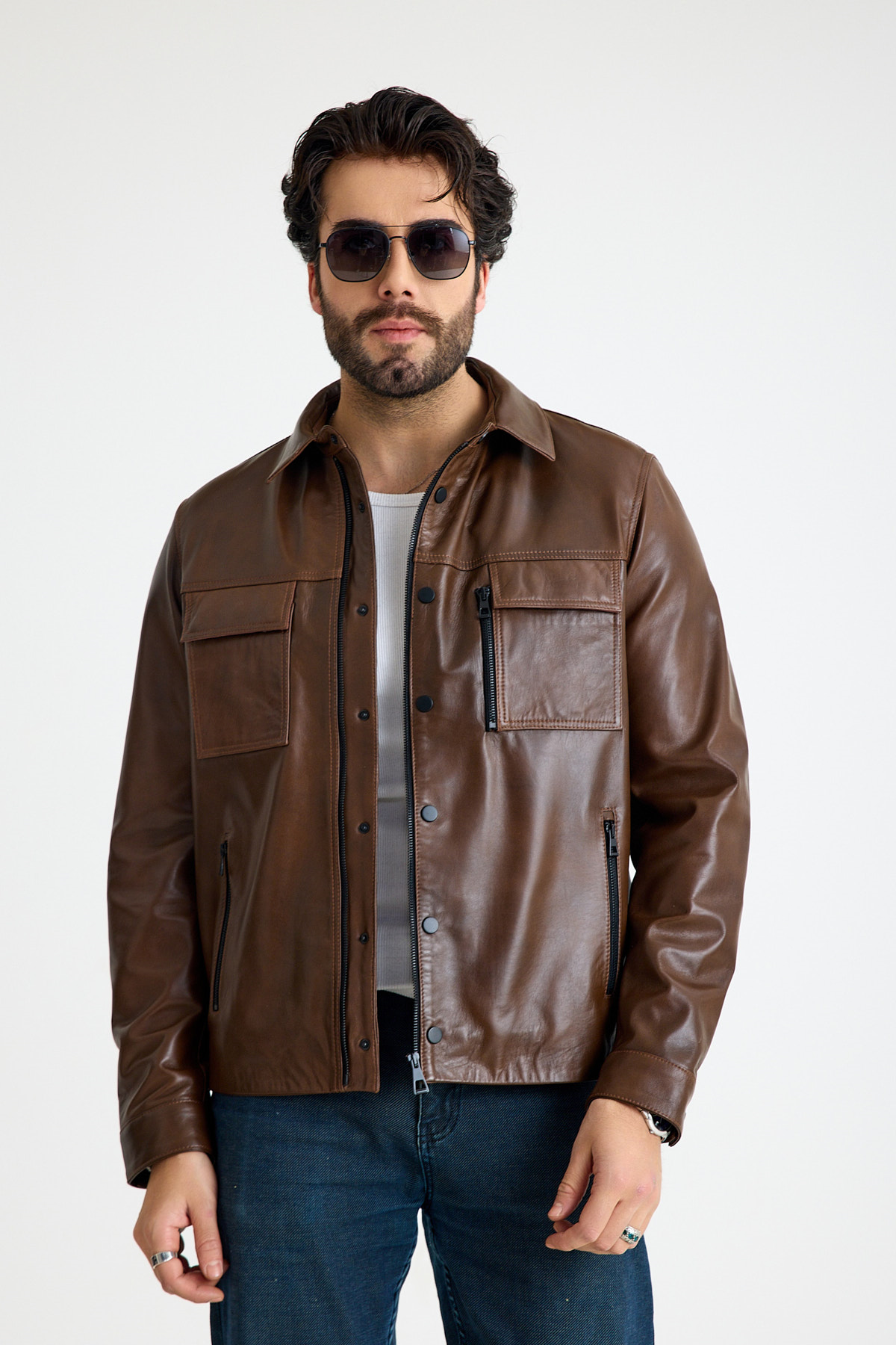 Reguler Erkek Deri̇ Ceket  – E23-K-2323-23008