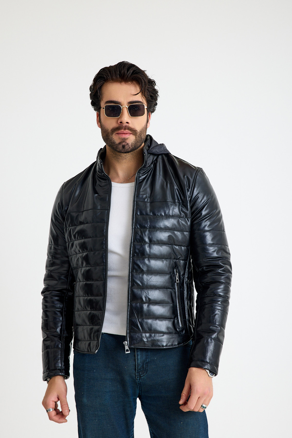 Şi̇şme Erkek Deri̇ Ceket  – E12-K-293