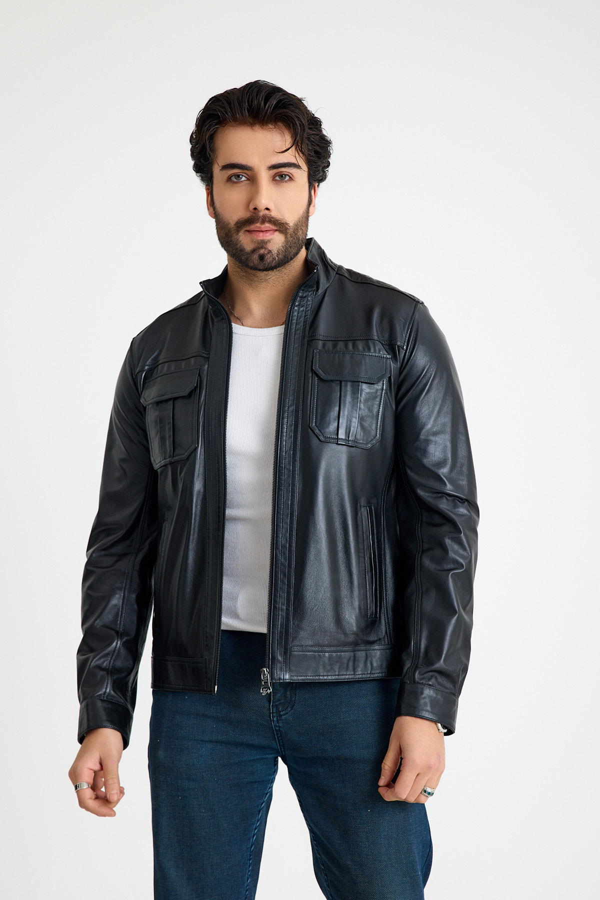 Spor Erkek Deri̇ Ceket  – E66-ER-301