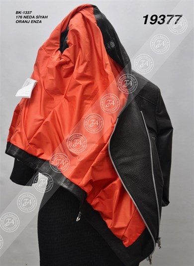 Bayan Gerçek Deri Spor Ceket  Siyah BK-1337-19377 FA2