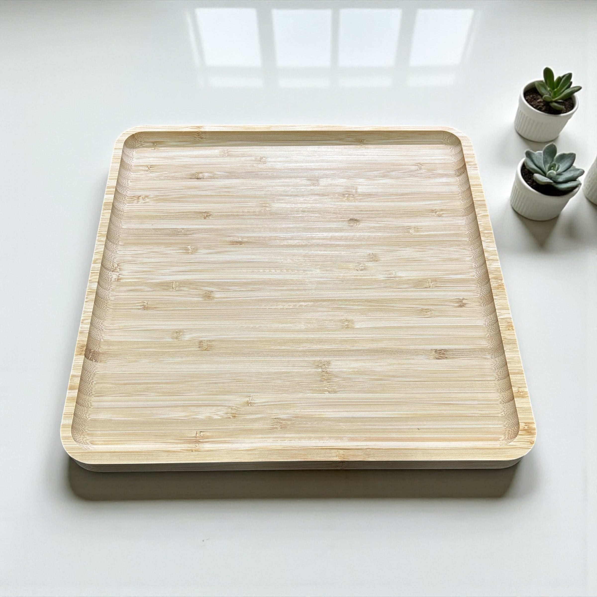Bambu Yemek Tabağı Kare 20 Cm - 62