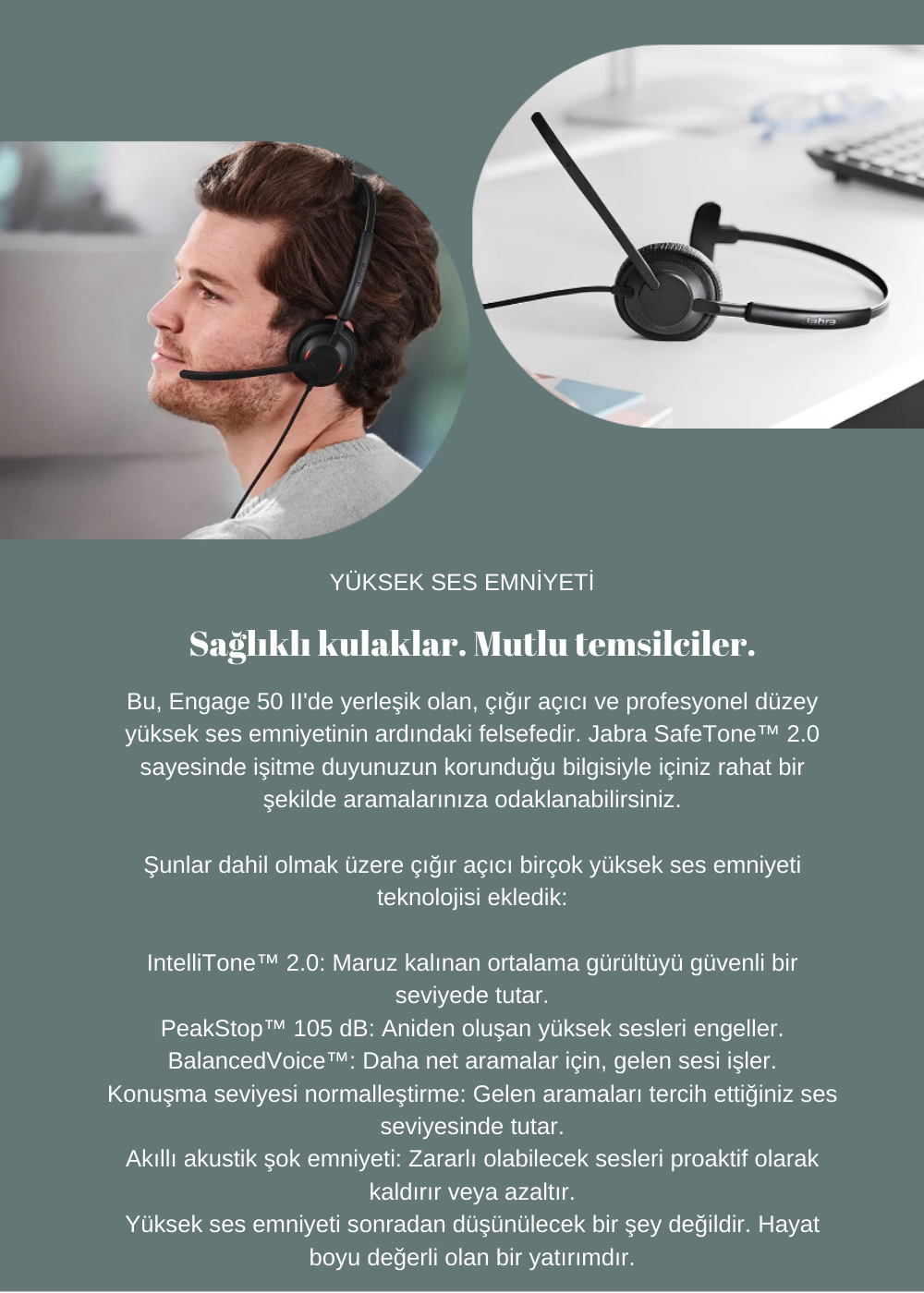 Jabra Engage 50 II Usb-C Duo Ms Kablolu Kulak Üstü Kulaklık