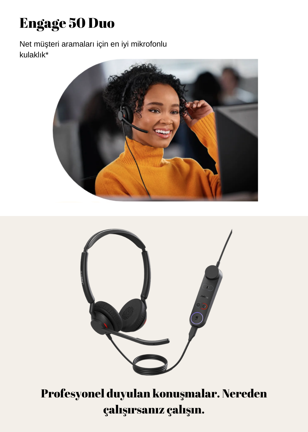 Jabra Engage 50 II Usb-C Duo Ms Kablolu Kulak Üstü Kulaklık