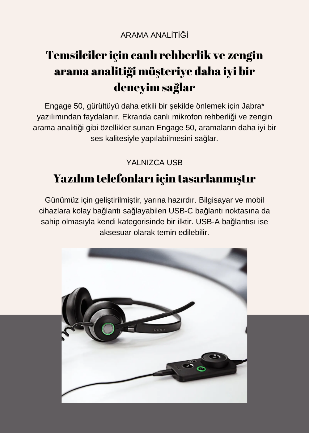 Jabra Engage 50 Mono Kablolu Kulak Üstü Kulaklık