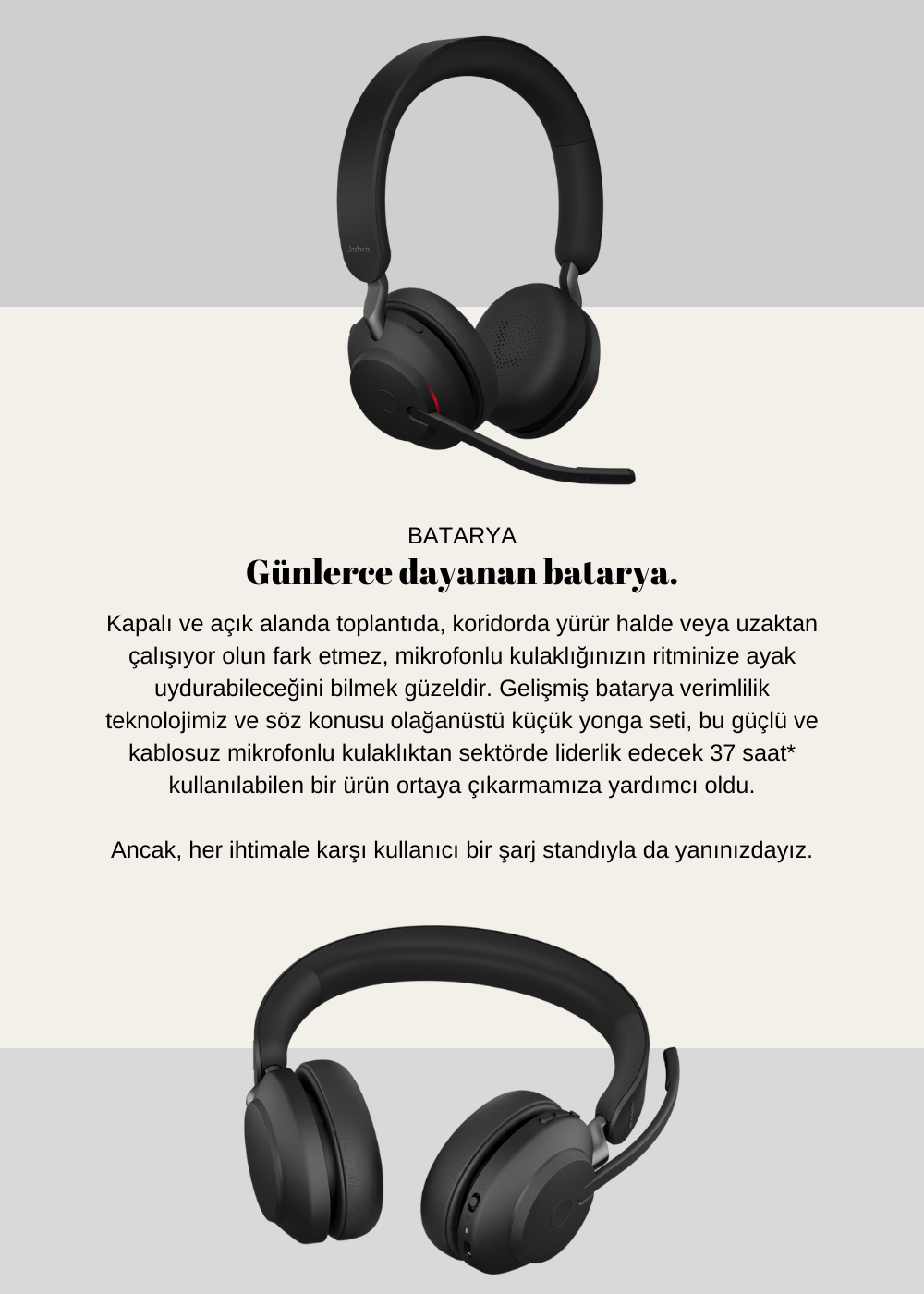 Jabra Evolve2 65 Duo Usb Ms Şarj Standlı Kablosuz Kulak Üstü Kulaklık