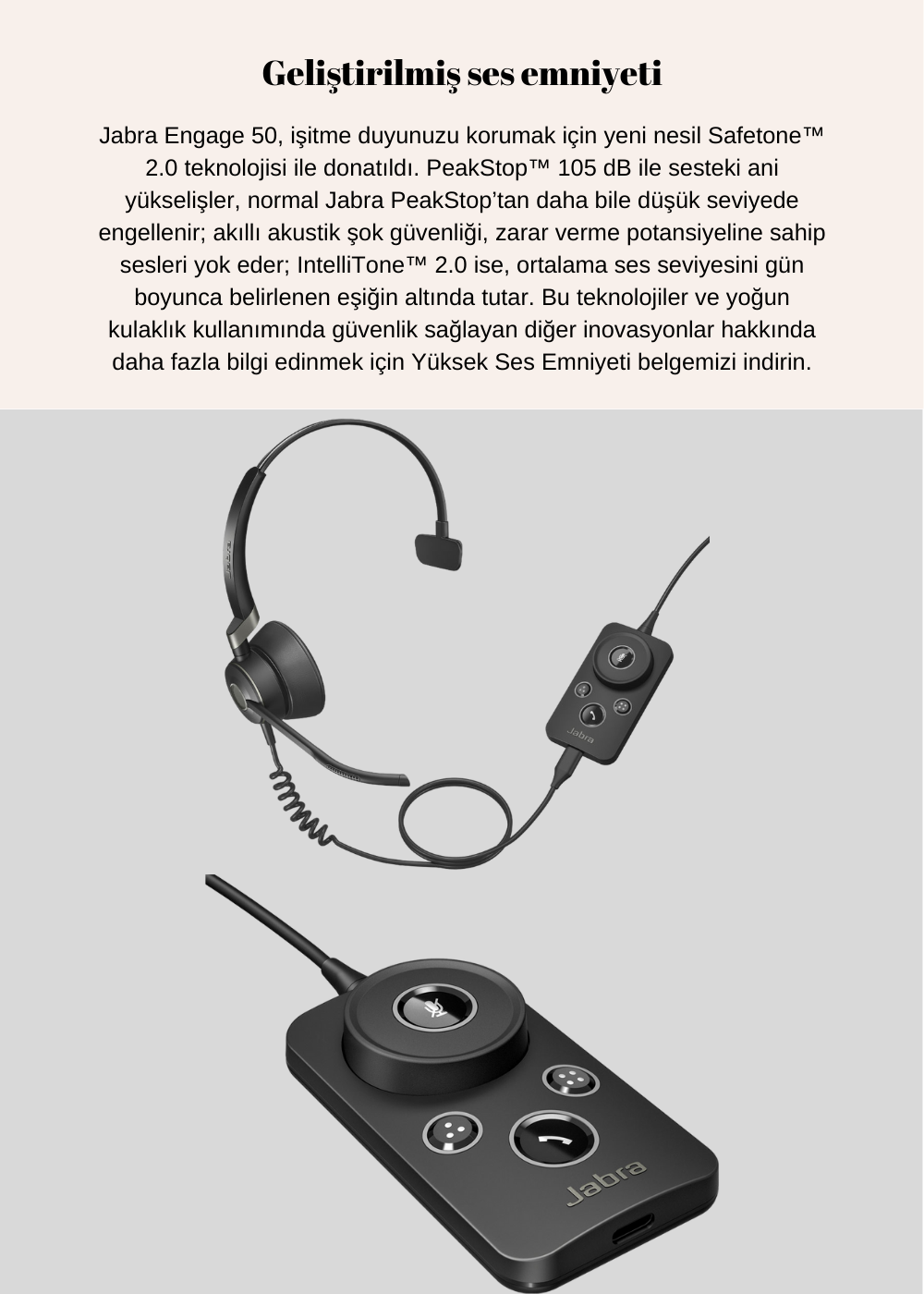 Jabra Engage 50 Mono Kablolu Kulak Üstü Kulaklık